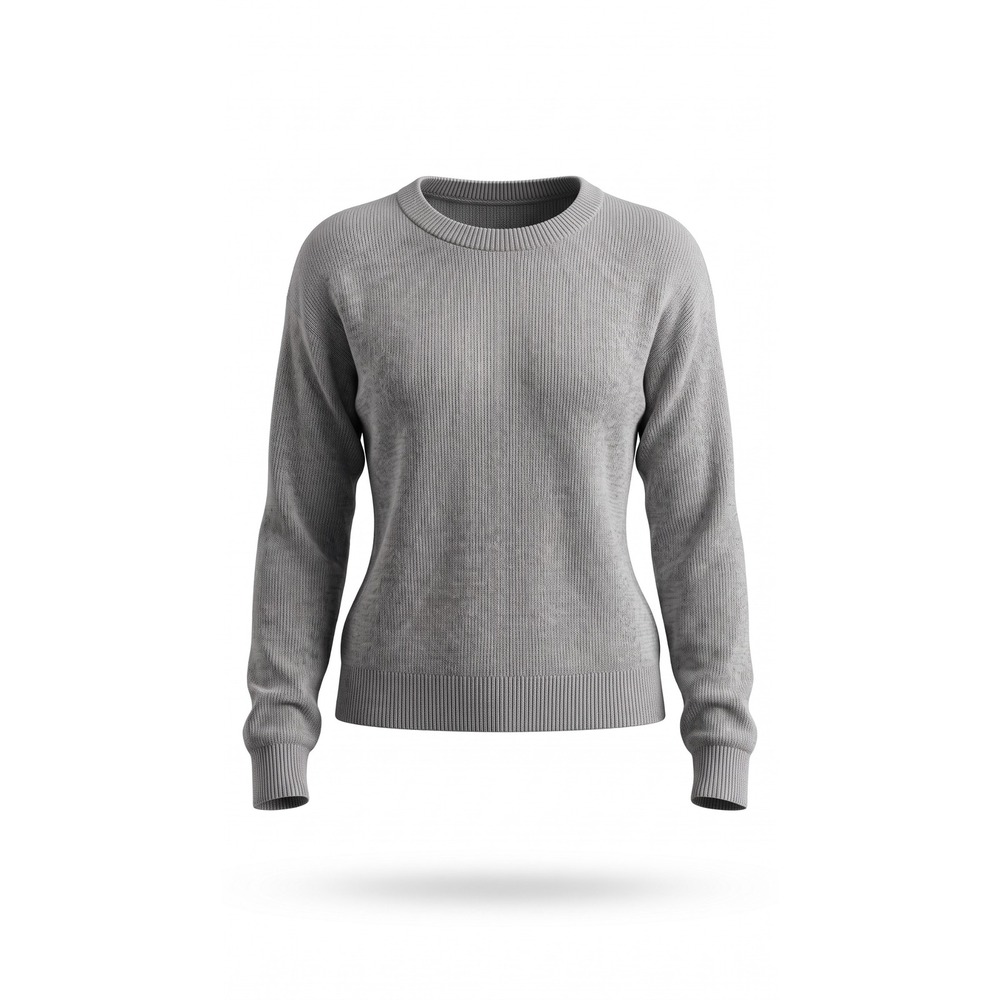 Time and Tru Womens XXL 20 Grey Ribbed Long Sleeve Crew Neck Sweater Top